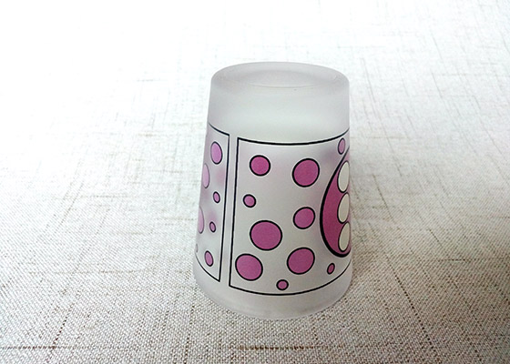 磨砂玻璃杯噴砂白酒杯烤花工藝白酒杯加工