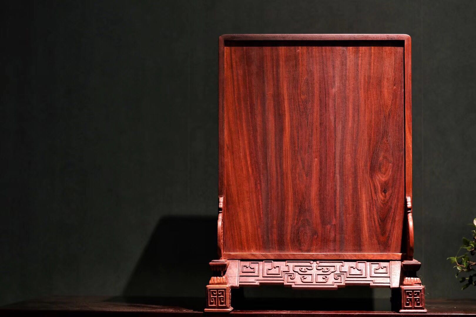 潮州供應(yīng) 紫珍軒贊比亞血檀乾隆珍玩五屜柜 收藏包郵贊比亞紫檀五屜柜插屏