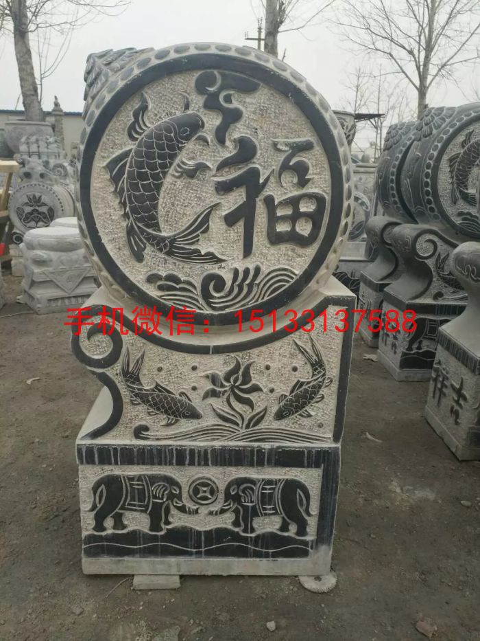 仿古門墩石雕抱鼓石仿古雕刻