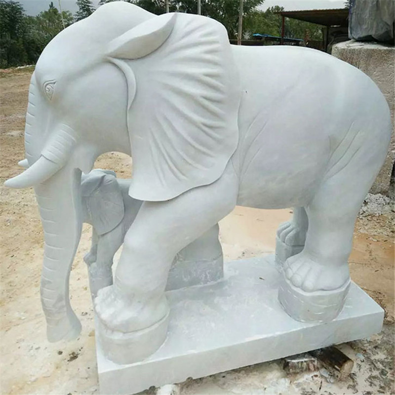 石雕大象 漢白玉大象酒店會所門口擺件 石雕可愛小象招財石象擺設