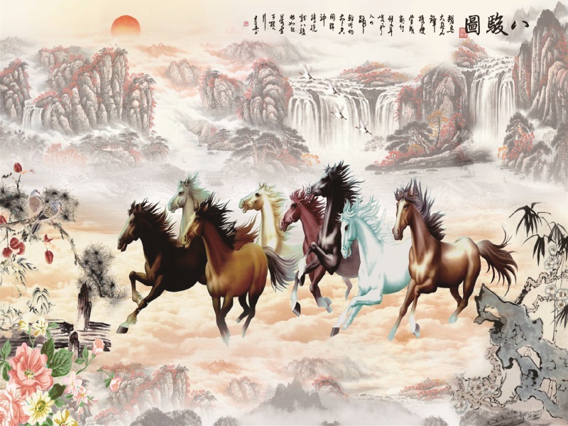 八駿馬背景墻 八駿馬背景墻 石材背景墻 八駿馬背景墻 石材背景墻 藝術(shù)背