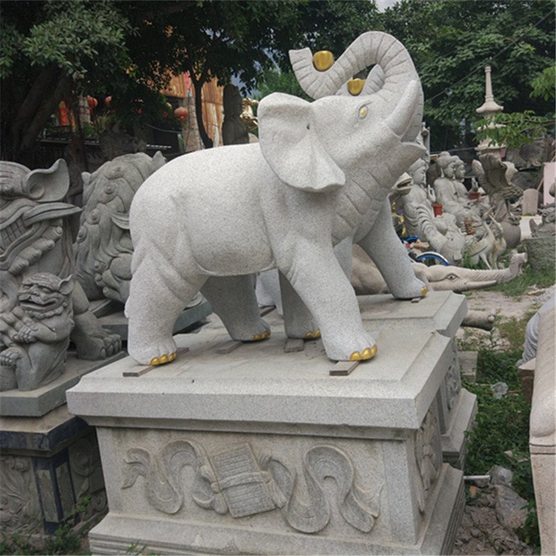 廠家直銷石雕仿古大象 石雕招財(cái)象 花崗巖石雕大象雕塑 石雕大象招財(cái)象