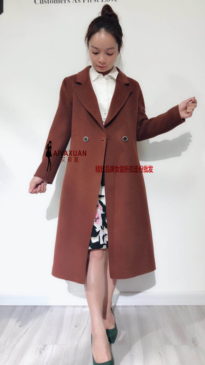 品牌折扣女裝批發(fā) 格律詩雙面呢時(shí)尚簡單大氣大碼女裝外套批發(fā)
