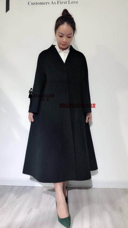 品牌折扣女裝批發(fā) 格律詩雙面呢時(shí)尚簡單大氣大碼女裝外套批發(fā)