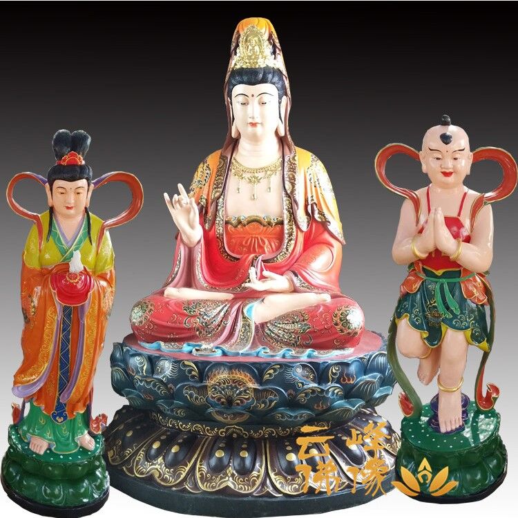 河南善財(cái)龍女佛像廠家 鄧州金童玉女圖片價(jià)格 云峰廠家童男童女優(yōu)質(zhì)玻璃鋼佛像