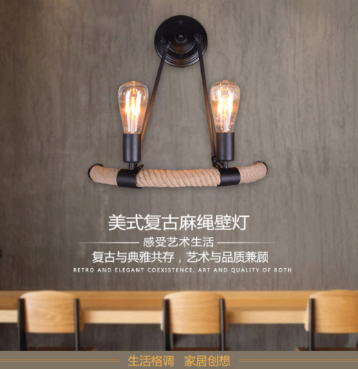 直銷走廊麻繩壁燈 工業(yè)風(fēng)走廊麻繩壁燈 壁燈 吊燈 水晶吸頂燈 吸頂燈