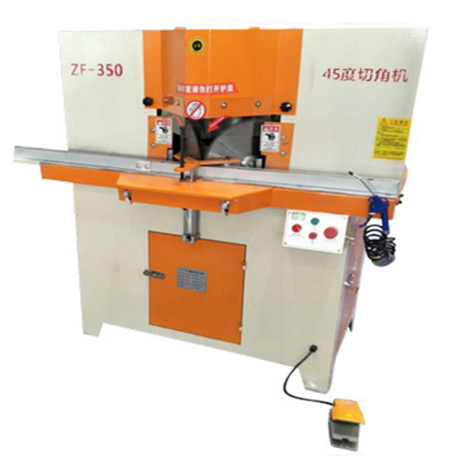 45度鋁材切角機精密45度雙頭切角機非標(biāo)加高切角機鋁合金加工設(shè)備鋁材切割機