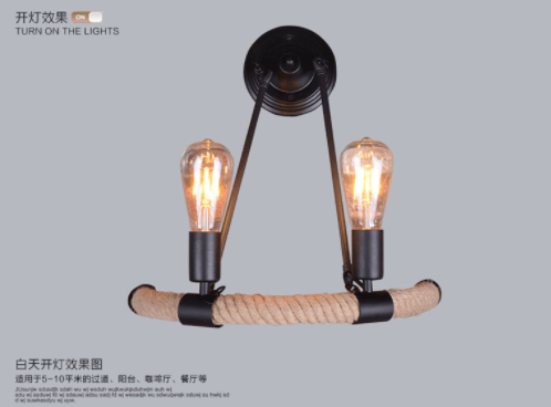 直銷走廊麻繩壁燈 工業(yè)風(fēng)走廊麻繩壁燈 壁燈 吊燈 水晶吸頂燈 吸頂燈