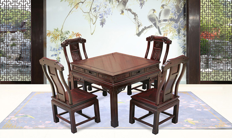 黑酸枝家具闊葉闊葉黃檀全家福餐桌