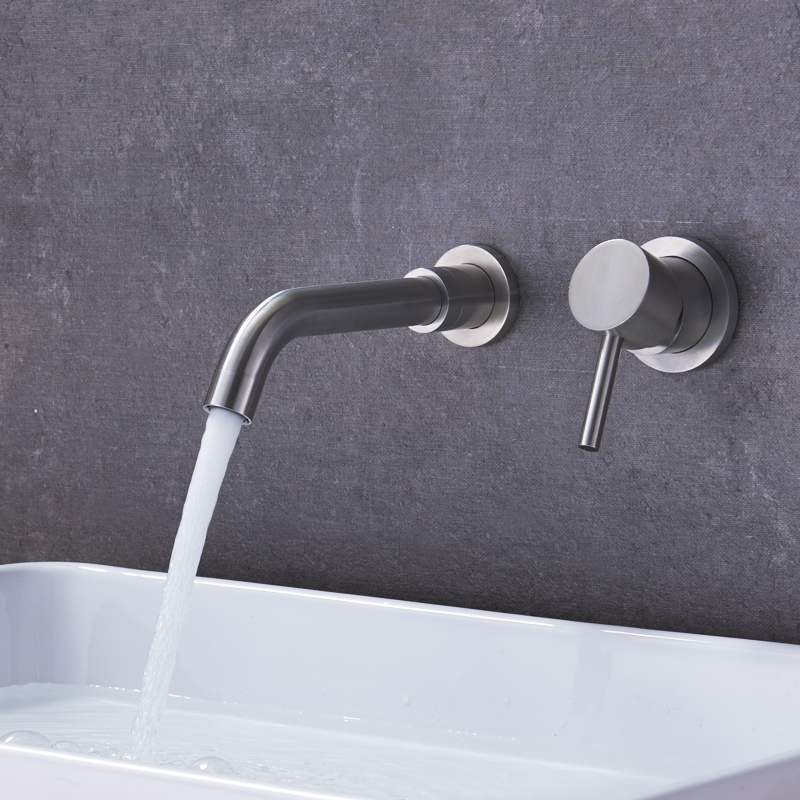 壹百廷EC-05 不銹鋼暗裝面盆龍頭 入墻式臺(tái)盆預(yù)埋冷熱水龍頭 入墻式臉盆龍頭生產(chǎn)廠家 不銹鋼入墻式臉盆龍頭