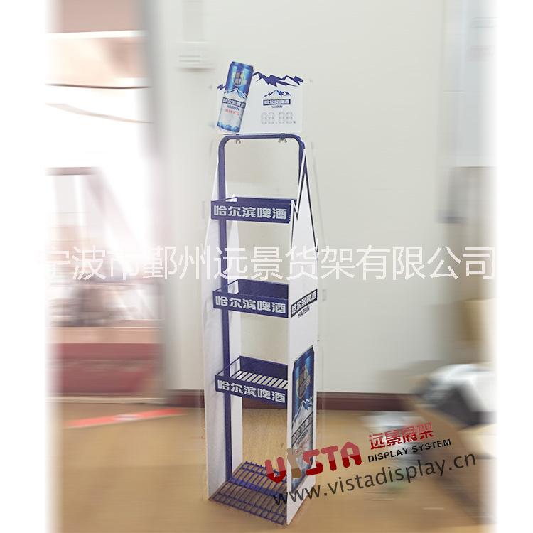 廠家直銷啤酒金屬展示架 啤酒展架 哈爾濱啤酒展臺(tái) 促銷展架