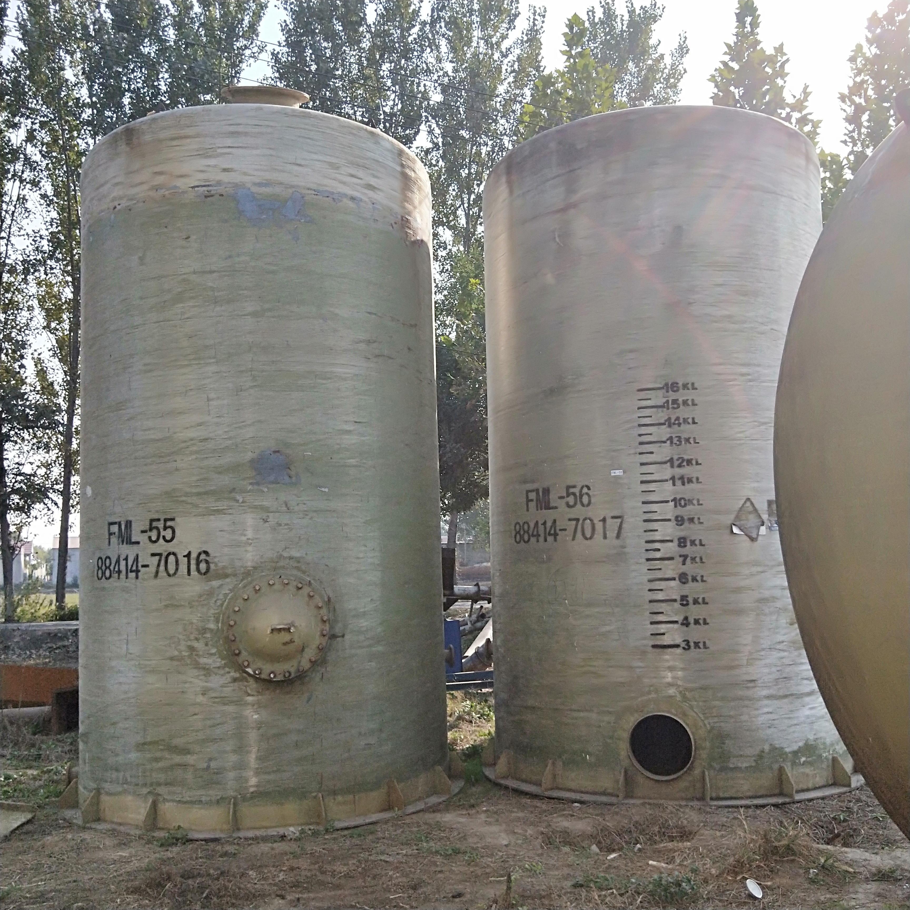 出售二手立式玻璃鋼儲(chǔ)罐 臥式玻璃鋼儲(chǔ)罐100立方