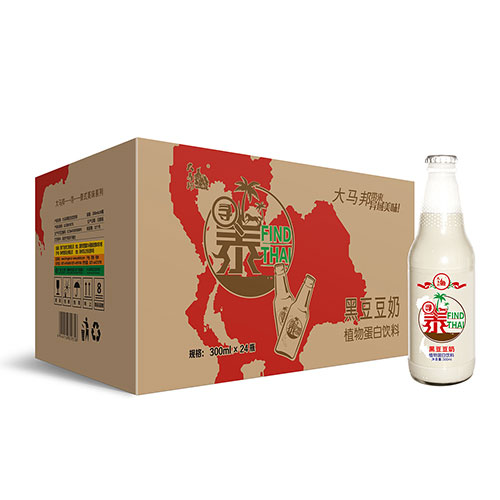 大馬邦300ml瓶裝黑豆豆奶，植物蛋白飲料廠家招商代理