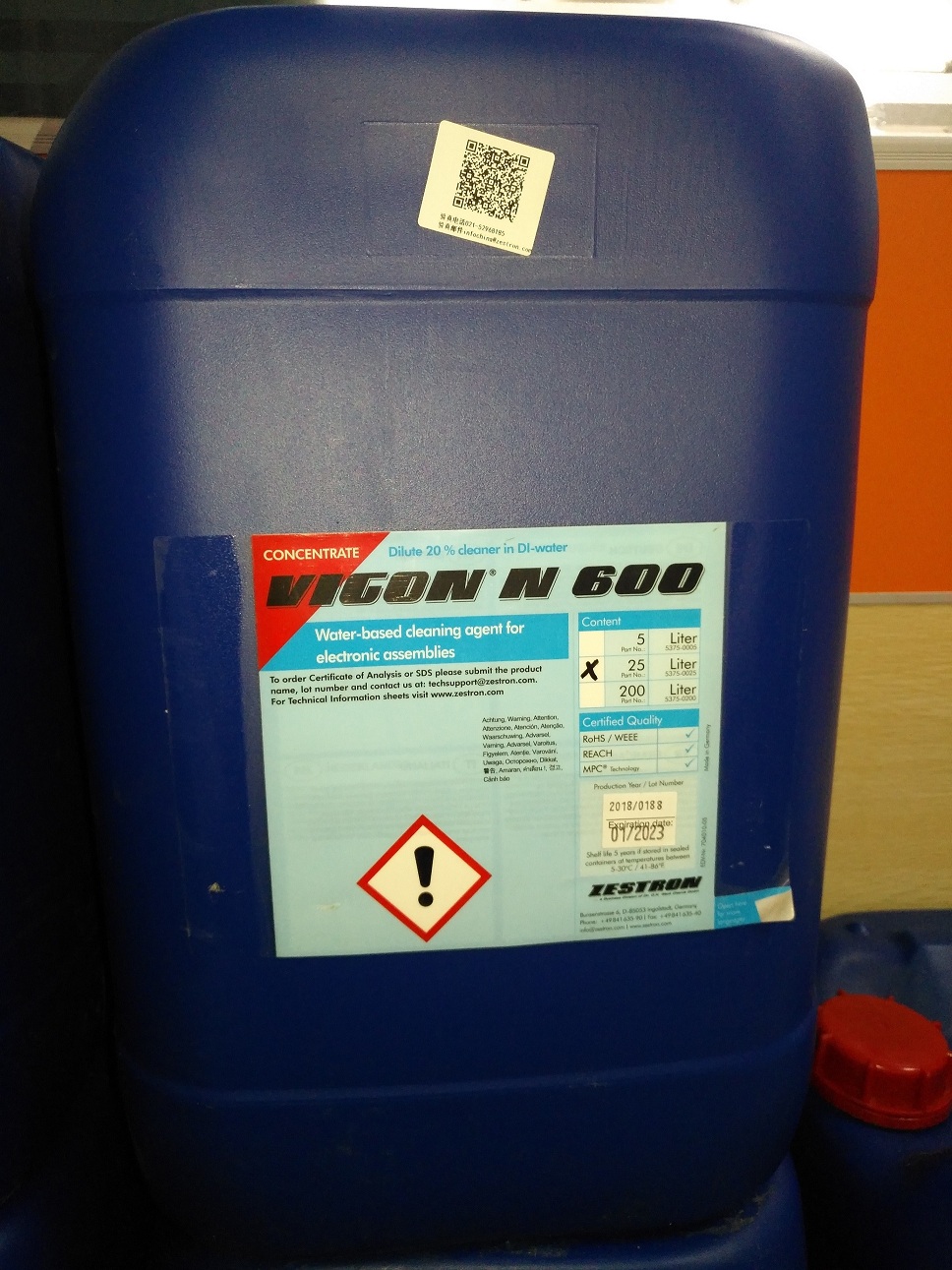 德國潔創(chuàng) ZESTRON N600清洗劑電子工業(yè)清洗除助焊水基洗板水 德國潔創(chuàng)  N600清洗劑