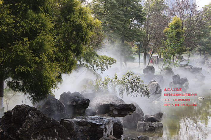 連廊休息亭室內(nèi)外餐廳景觀人造霧系統(tǒng)
