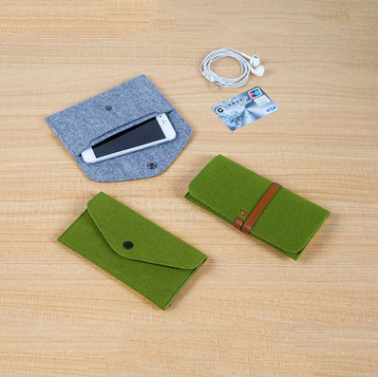 男士女士手機(jī)耳塞毛氈包，彩色毛氈包，批發(fā)定制毛氈耳機(jī)包