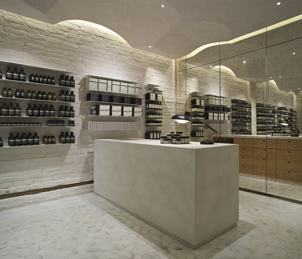 【杭州Aesop化妝品店鋪裝修效果圖】名設(shè)網(wǎng)化妝品店裝修設(shè)計價格、風(fēng)格