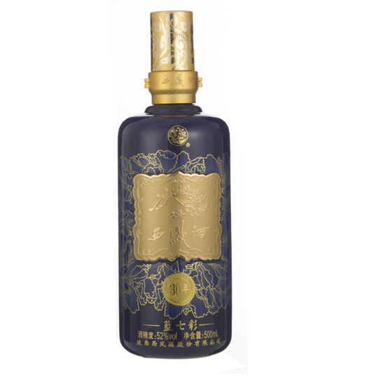 廠家直營 西鳳酒藍(lán)七彩30年 鳳香型52度白酒 1*6規(guī)格 500ml