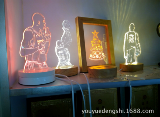 供應(yīng)3D創(chuàng)意臺(tái)燈 實(shí)木小夜燈 亞克力雙色臺(tái)燈 3D創(chuàng)意臺(tái)燈廠家 3D創(chuàng)意臺(tái)燈報(bào)價(jià)