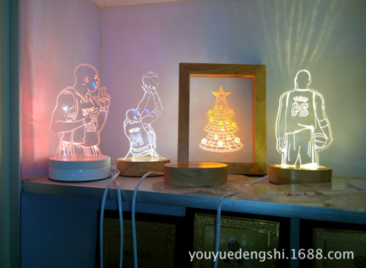 供應(yīng)3D創(chuàng)意臺(tái)燈 實(shí)木小夜燈 亞克力雙色臺(tái)燈 3D創(chuàng)意臺(tái)燈廠家 3D創(chuàng)意臺(tái)燈報(bào)價(jià)