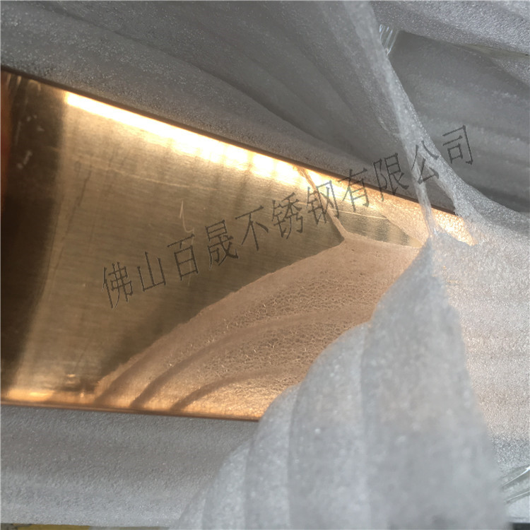 拉絲鈦金不銹鋼圓管鏡面玫瑰金不銹鋼方管黑鈦金不銹鋼扁管香檳金