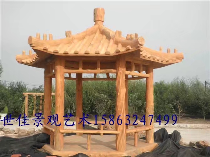 供應(yīng)擬木廊架制作 擬木廊架 花架 欄桿