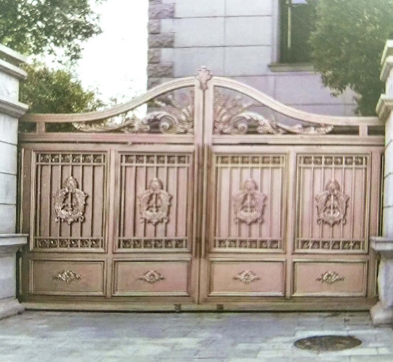 庭院圍墻大門 別墅歐式鋁藝大門 小區(qū)電動防盜平移門