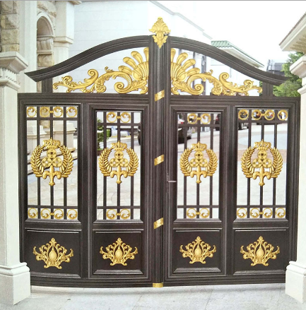 庭院圍墻大門 別墅歐式鋁藝大門 小區(qū)電動防盜平移門