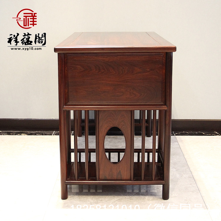 紅木書桌書柜三件套 紅木大書桌多少錢 紅木書桌椅組合