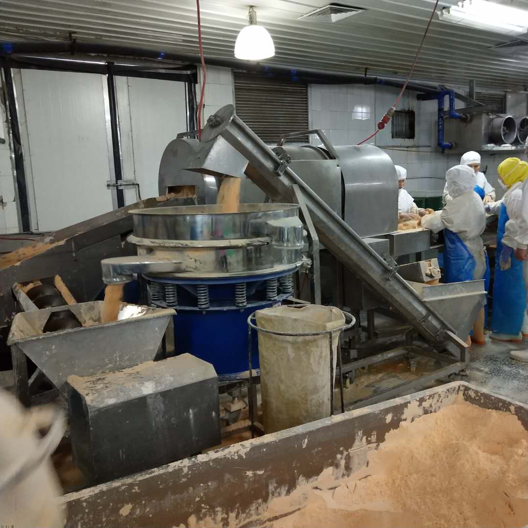 嘉旺*型滾筒式裹粉機雞米花裹粉油炸流水線設(shè)備  滾筒上粉機減少人工降低成本