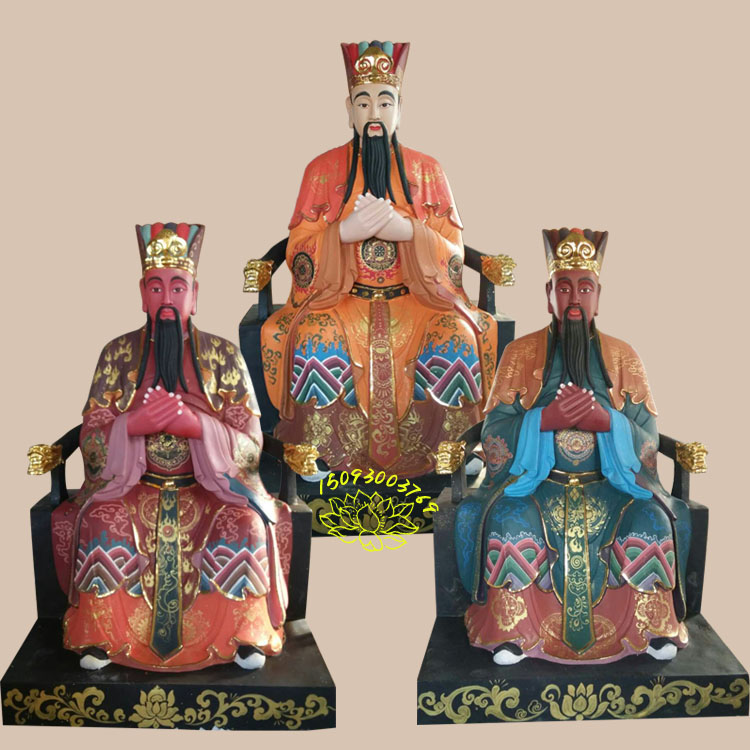 玻璃鋼三官大帝佛像廠家|道教三官大帝圖片大全|彩繪三元帝君佛像批發(fā)|天地水三官佛像圖片大全|