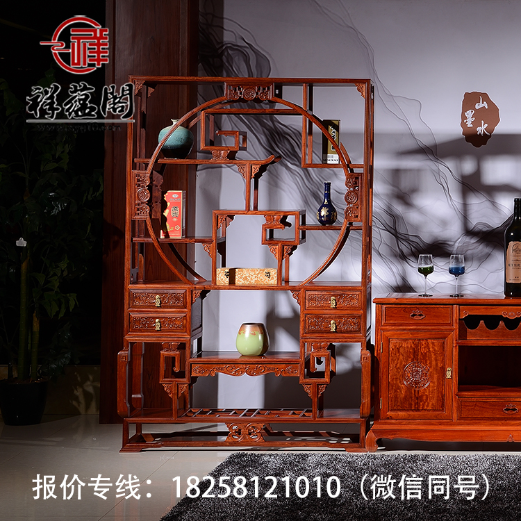 紅木博古架及價格表 紅木雕花博古圖片大全