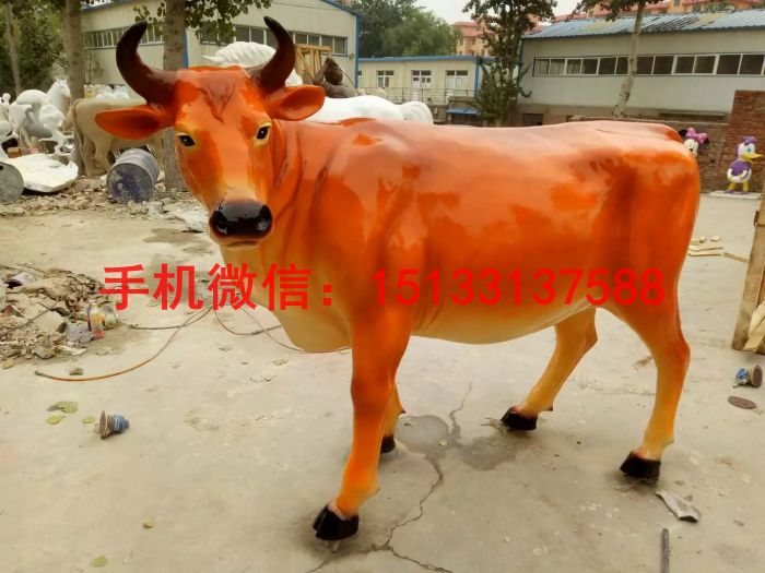 大黃牛雕塑 玻璃鋼仿真牛雕塑 玻璃鋼雕塑廠家