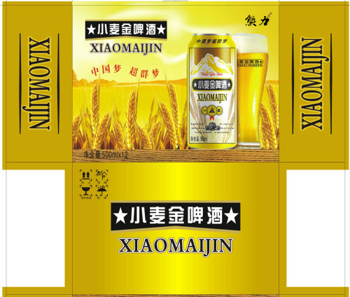 小麥金啤易拉罐啤酒500ml*12聽熊力啤酒