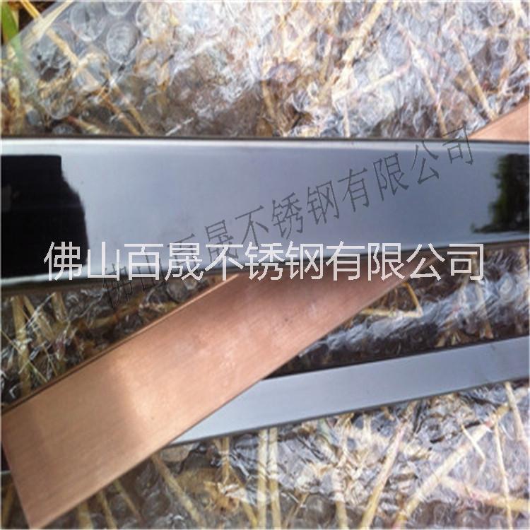 201不銹鋼彩色管拉絲黑鈦金方管30*30 鏡面玫瑰圓管 古銅金矩形管