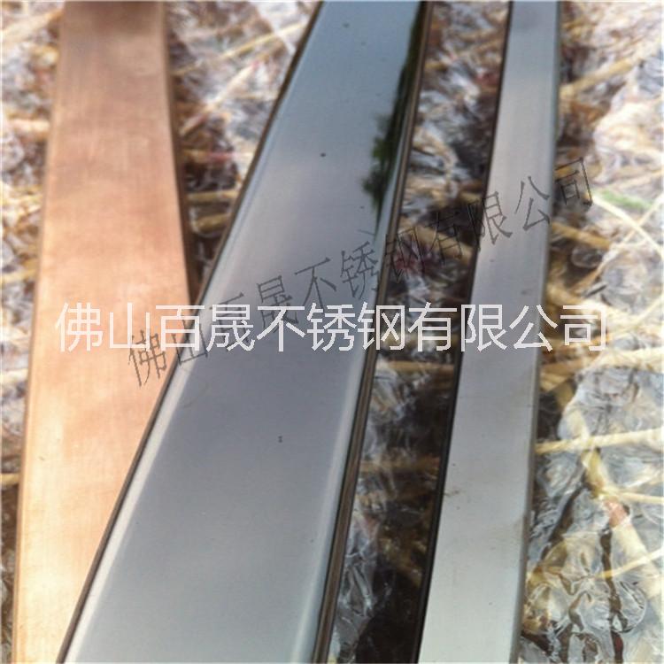 201不銹鋼彩色管拉絲黑鈦金方管30*30 鏡面玫瑰圓管 古銅金矩形管