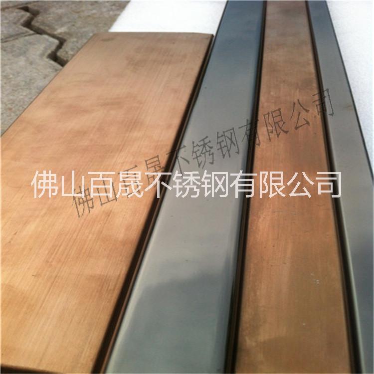 201不銹鋼彩色管拉絲黑鈦金方管30*30 鏡面玫瑰圓管 古銅金矩形管