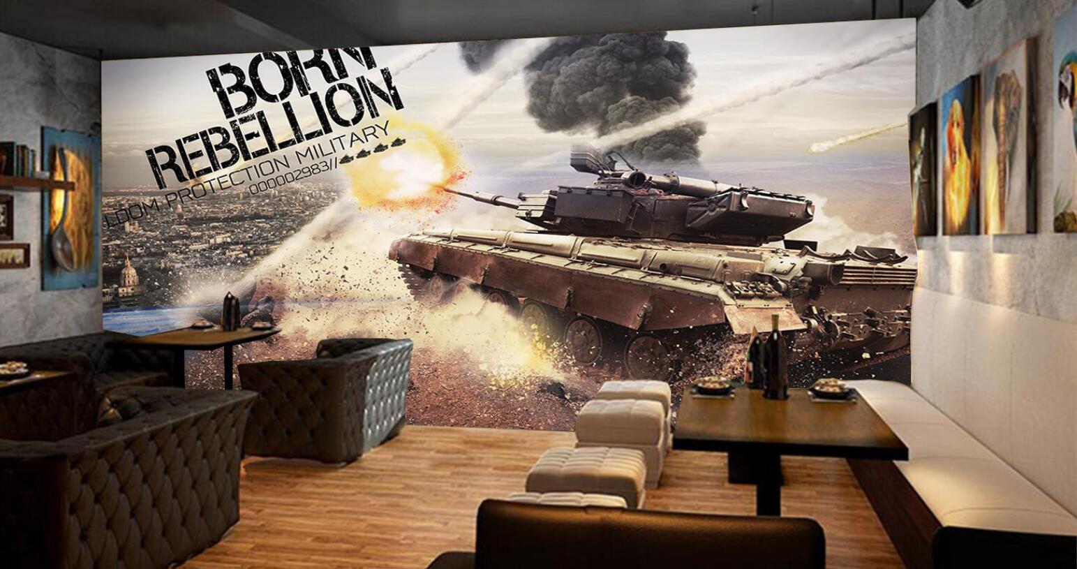 復(fù)古火車坦克無縫壁畫 休閑餐吧懷舊風(fēng)圖案大全