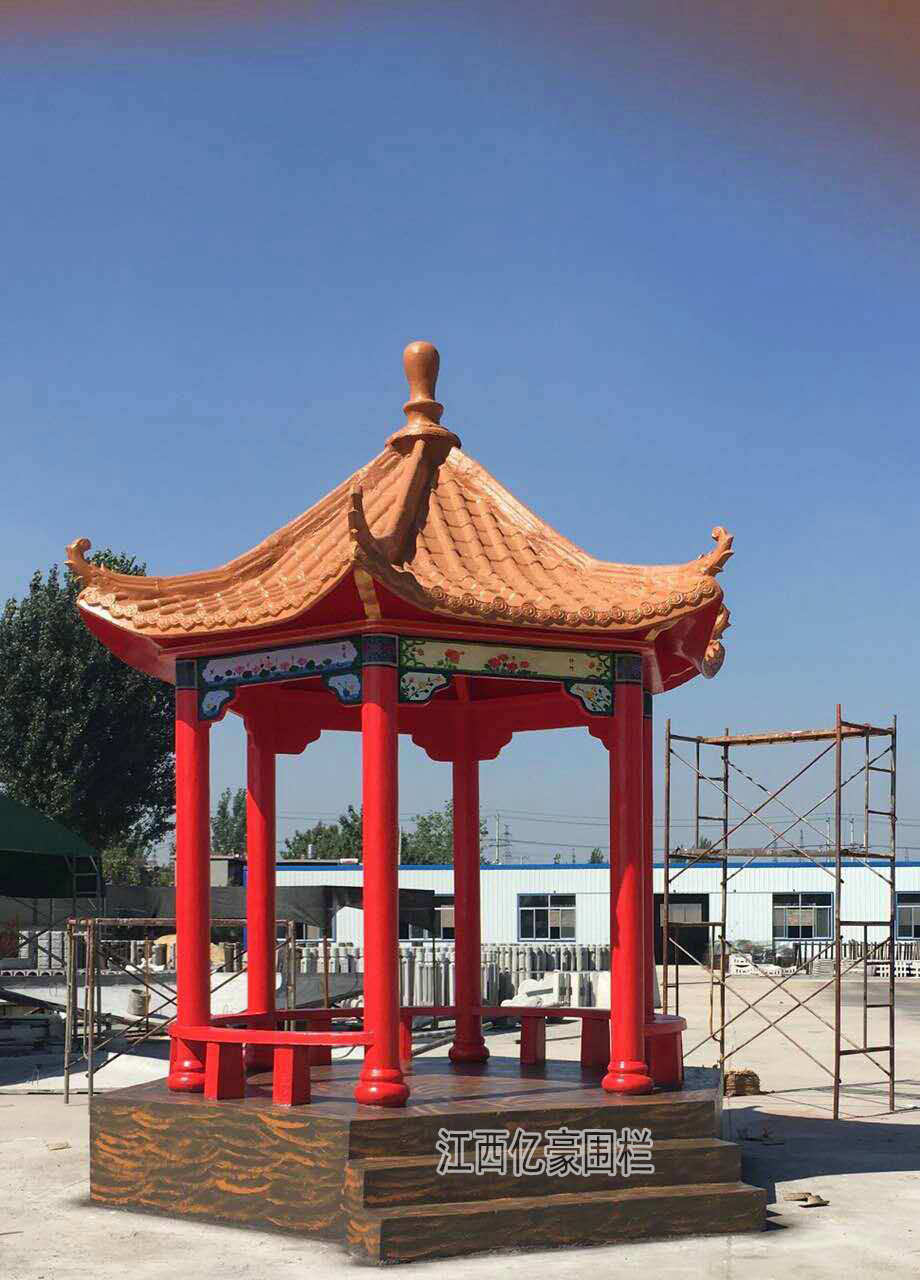 武漢水泥仿木涼亭安裝效果 宜昌仿 湖北水泥仿木涼亭安裝效果