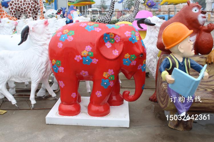 商場大象雕塑廠家 室外小品擺件 玻璃鋼大象小品雕塑廠家