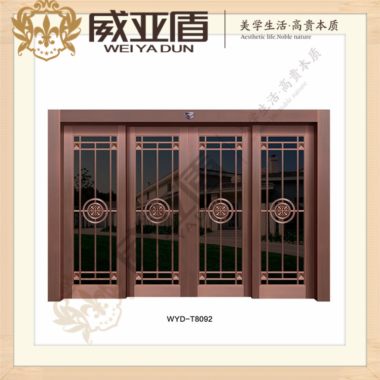 威亞盾 新款現(xiàn)代簡約四開銅藝門 專業(yè)訂制別墅銅門 防盜子母門 T8089  T8090 T8091 T8092