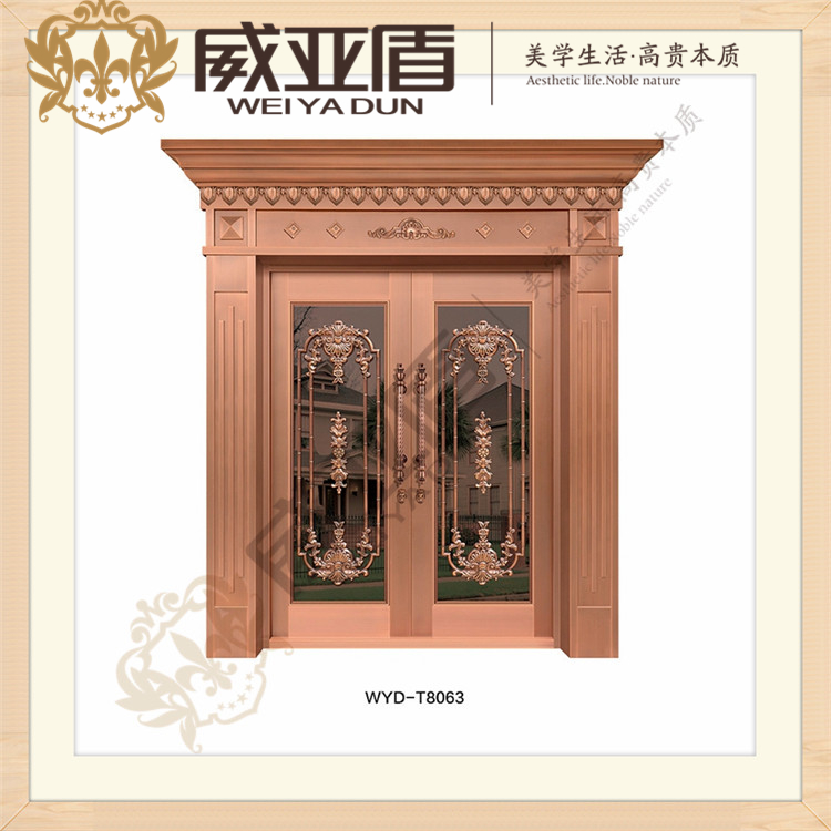 威亞盾 歐式現(xiàn)代玻璃豪華銅門  可定制款 廠家直銷 別墅防盜門 T8062 T8063 T8065