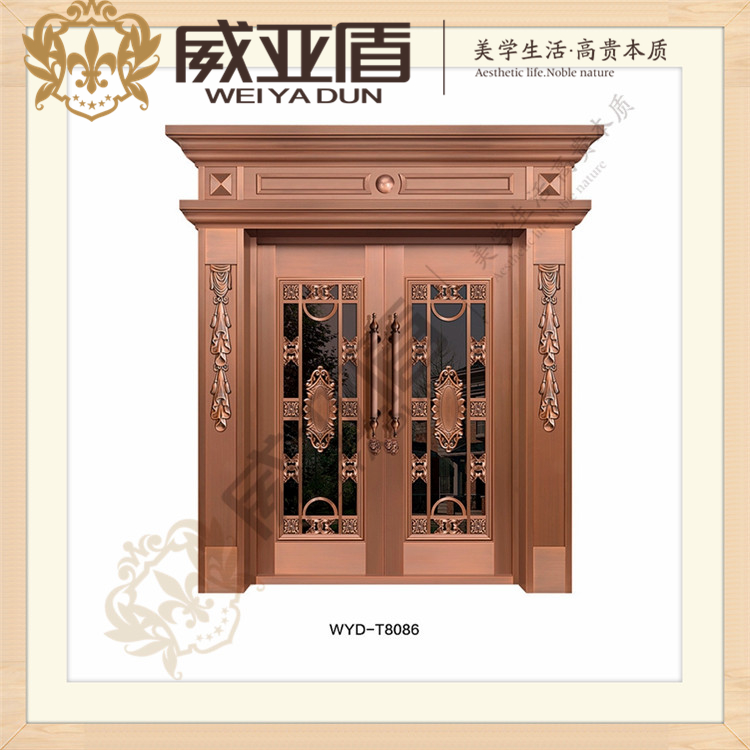 威亞盾 豪華復(fù)合雙層別墅真銅門  豪華別墅防盜門 廠家直銷 定制款 T8085 T8086 T8087 T8088