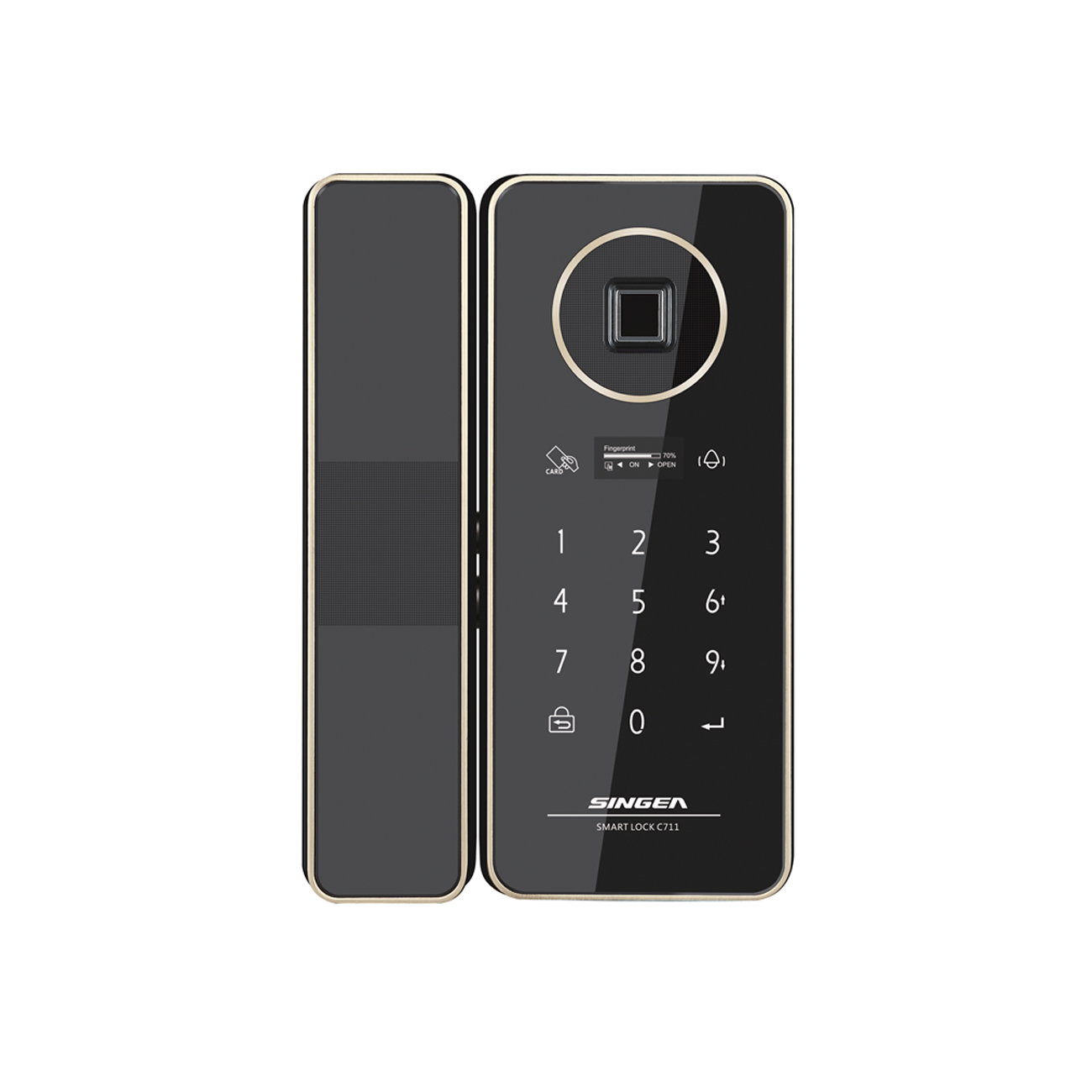 思歌711會(huì)呼吸的玻璃指紋鎖-米銀/香檳金/黑古銅半啞光漆