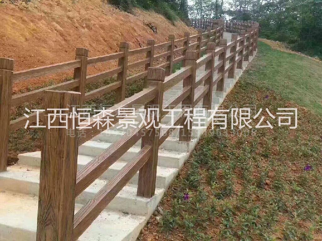 福建廣東仿木護(hù)欄制作商，仿木護(hù)欄 水泥仿木欄桿廠家