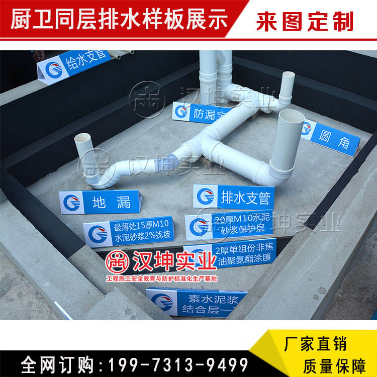 廚衛(wèi)同層排水樣板 海南建筑質(zhì)量樣板區(qū) 工法工藝樣板展示區(qū)廠家 漢坤實業(yè)