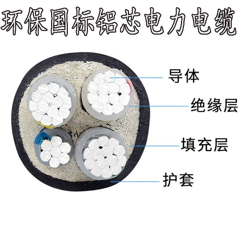 YJLV3X50+1x25平方*4芯鋁芯電力電線電纜/三相四線