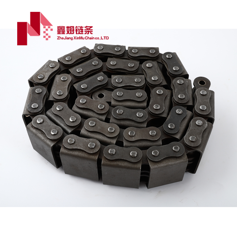 定制鏈條帶U型附件蓋板鏈 16A-U1滾子輸送鏈條生產(chǎn)線鏈條