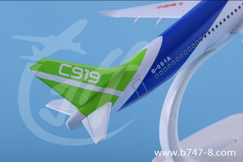飛機(jī)模型中國商飛C919金屬靜態(tài)仿真客機(jī)航模玩具禮品室內(nèi)擺件20cm