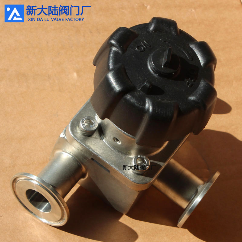 新大陸三通隔膜閥 衛(wèi)生級三通T型快裝式隔膜閥